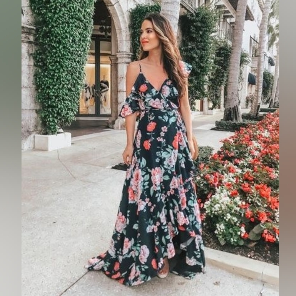 YUMI KIM Floral Navy Maxi Dress